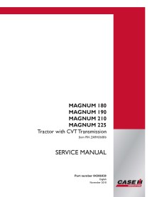 Manual de serviço pdf do trator Case IH MAGNUM 180, 190, 210, 225 CVT - Case IH manuais