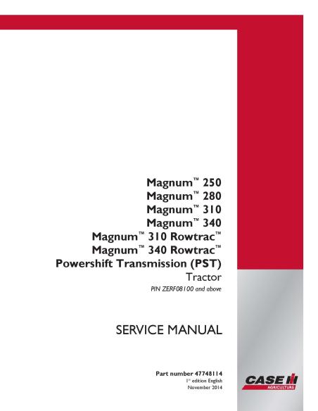 Case IH MAGNUM 250, 280, 310, 340, 310 - 340 Rowtrac PST PIN ZERF08100+ tractor pdf service manual  - Case IH manuals - CASE-...