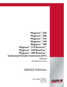 Case IH MAGNUM 250, 280, 310, 340, 380/310, 340, 380 Rowtrac CVT PIN ZERF08100 + tracteur manuel de service pdf - Cas IH manu...