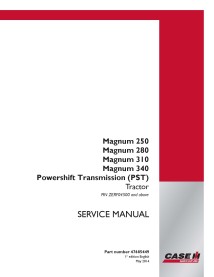 Case IH MAGNUM 250, 280, 310, 340 PST PIN ZERF04500 + tracteur manuel d'entretien pdf - Cas IH manuels - CASE-47685449