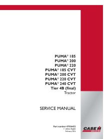 Manual de serviço pdf do trator Case IH Puma 185, 200, 220, 240 CVT Tier 4B - Caso IH manuais - CASE-47936452