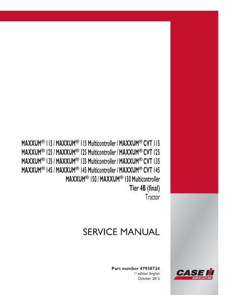 Case IH MAXXUM 115, 125, 135, 145, 150 CVT Tier 4B tractor pdf manual de servicio - Caso IH manuales - CASE-47938724