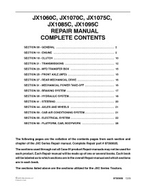 Manual de reparo pdf do trator Case IH JX1060C, JX1070C, JX1075C, JX1085C, JX1095C - Caso IH manuais - CASE-87393635