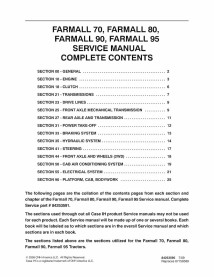 Manual de serviço em pdf do trator Case IH Farmall 70, 80, 90, 95 - Case IH manuais