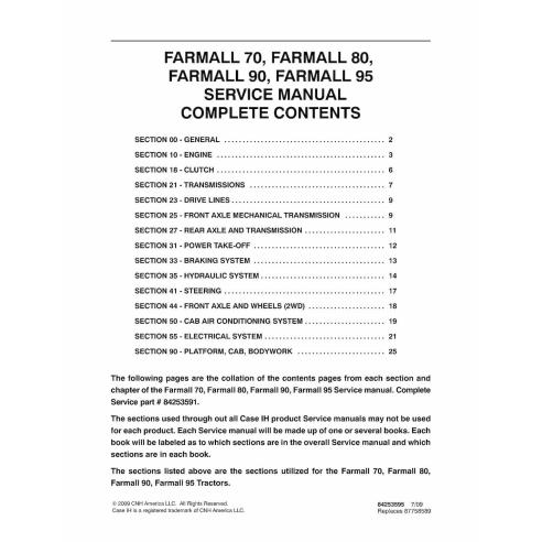 Case IH Farmall 70, 80, 90, 95 tractor manual de servicio pdf - Caso IH manuales - CASE-84253591