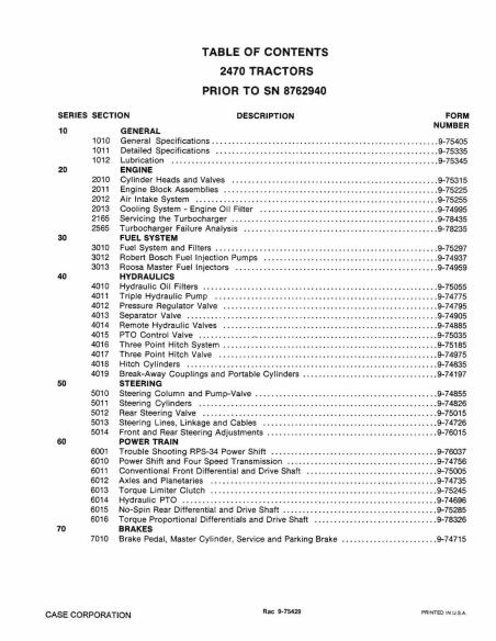 CASE-9-75275 Case IH 2470 tractor pdf repair manual