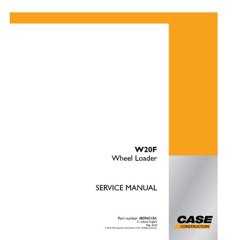 Cargadora de ruedas Case W20F manual de servicio en pdf - Case manuales