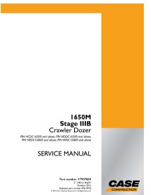 Manual de serviço em pdf Case 1650M Stage IIIB dozer trator de esteira - Caso manuais - CASE-47907869