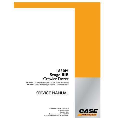 Manual de serviço em pdf Case 1650M Stage IIIB dozer trator de esteira - Case manuais