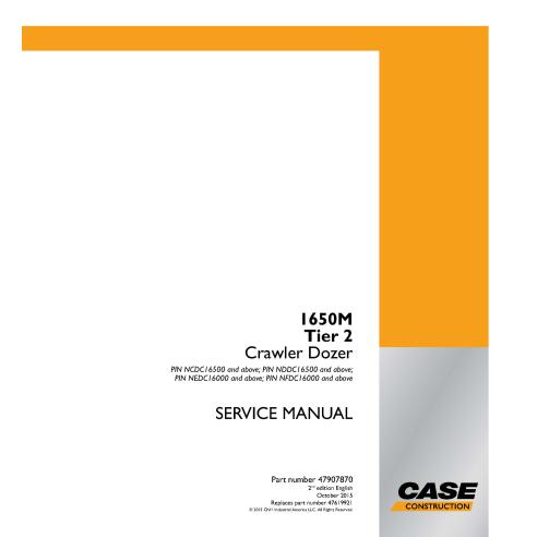 Manual de serviço em PDF Case 1650M Tier 2 PIN NDDC16500 + bulldozer de esteira - Case manuais