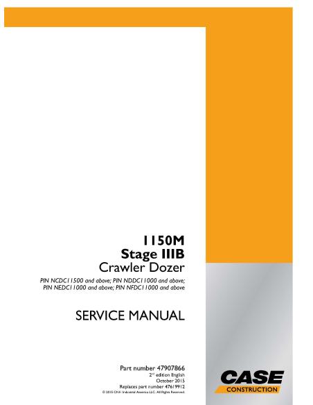 Case 1150M Stage IIIB crawler dozer pdf service manual  - Case manuals - CASE-47907866