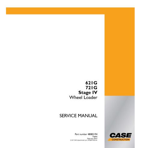 Cargadora de ruedas Case 621G, 721G Stage 4 manual de servicio pdf - Case manuales
