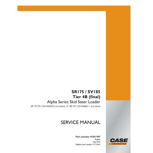 Case SR175, SV185 Tier 4B skid loader pdf service manual  - Case manuals