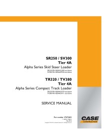 Case SR250, SV300, TR320, TR380 Tier 4A skid loader manual de servicio pdf - Caso manuales - CASE-47674604