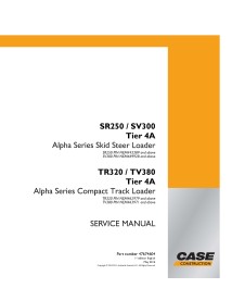 Manual de serviço em pdf do carregador de skid Case SR250, SV300, TR320, TR380 Tier 4A - Caso manuais - CASE-47674604