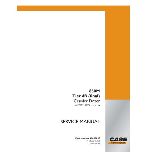 Case 850M Tier 4B crawler dozer pdf service manual  - Case manuals