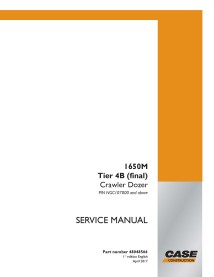 Manuel d'entretien PDF pour bulldozer sur chenilles Case 1650M Tier 4B - Cas manuels - CASE-48048566