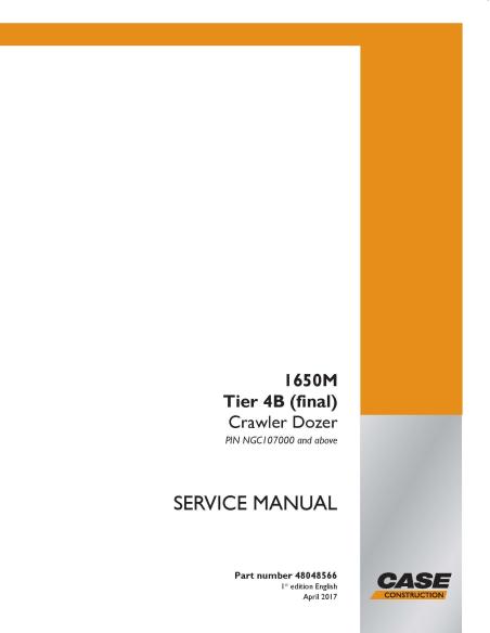 Case 1650M Tier 4B crawler dozer pdf service manual  - Case manuals - CASE-48048566