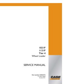 Manual de serviço em pdf da carregadeira de rodas Case 1021F, 1121F Tier 4 - Caso manuais - CASE-84555573