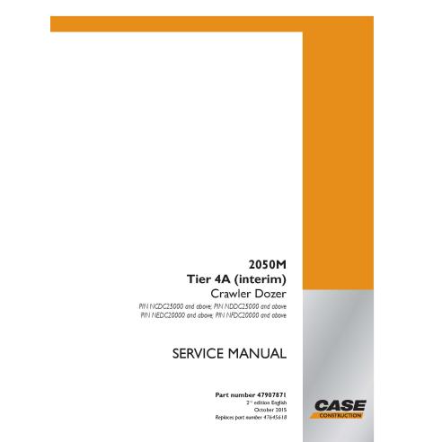 Topadora sobre orugas Case 2050M Tier 4A (2.a edición) manual de servicio en pdf - Case manuales
