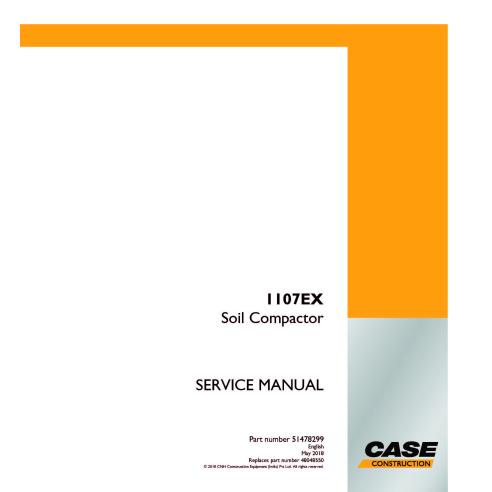 Caso 1107EX manual de serviço em pdf do compactador de solo - Caso manuais - CASE-51478299