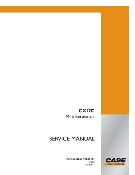 Miniexcavadora Case CX17C manual de servicio pdf - Caso manuales - CASE-48127447