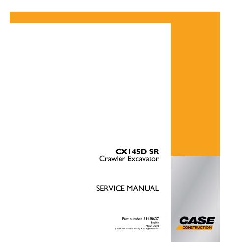 Manuel d'entretien de la pelle sur chenilles Case CX145D SR PDF - Cas manuels - CASE-51458637