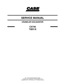 Manuel d'entretien de la pelle sur chenilles Case CX700 TIER III PDF - Cas manuels - CASE-87364111NA