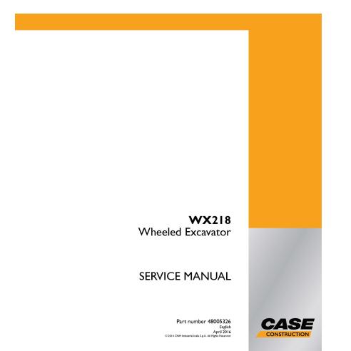 Manual de serviço em pdf da escavadeira de rodas Case WX218 - Case manuais