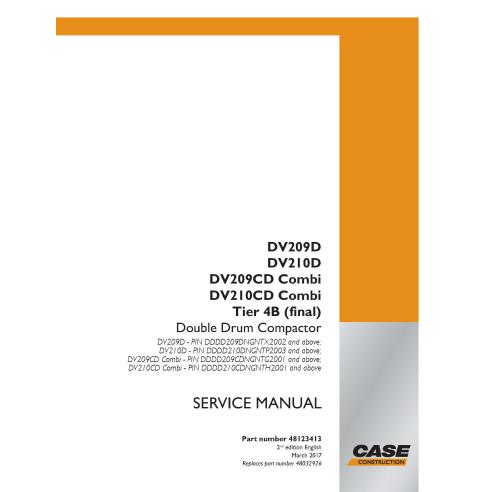 Case DV209D, DV210D, DV209CD Combi, DV210CD Combi Tier 4B compactador pdf manual de servicio - Case manuales