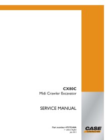 Manual de serviço em pdf da escavadeira midi da Case CX80C - Case manuais