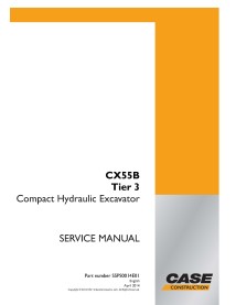 Manual de serviço em pdf da escavadeira sobre esteiras Case CX55B Tier 3 - Case manuais