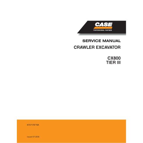 Manual de serviço em pdf da escavadeira de esteira Case CX800 Tier 3 - Case manuais