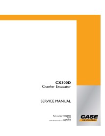 Manuel d'entretien de la pelle sur chenilles Case CX300D PDF - Case manuels - CASE-47928490