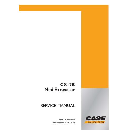 Manuel d'entretien de la mini-pelle Case CX17B PDF - Case manuels
