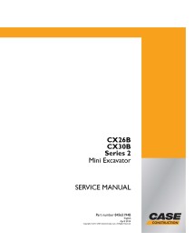 Case CX26B, CX30B Series 2 mini excavator pdf service manual  - Case manuals - CASE-84563194B