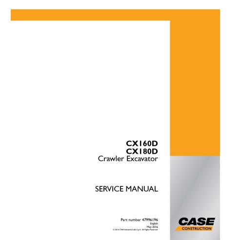 Manual de serviço em pdf da escavadeira de esteira Case CX160D, CX180D - Caso manuais - CASE-47996196