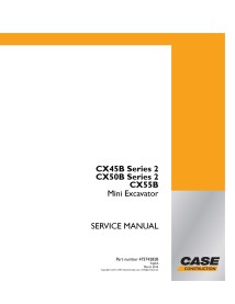 Case CX45B, CX50B Series 2 CX55B miniexcavadora manual de servicio pdf - Caso manuales - CASE-47574282B