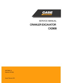 Case CX290B crawler excavator pdf service manual  - Case manuals - CASE-87673891B