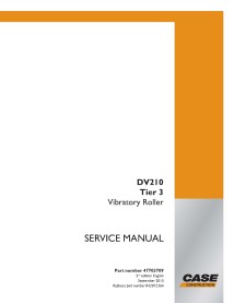 Manuel de service PDF du rouleau vibrant Case DV210 Tier 3 - Cas manuels - CASE-47703709