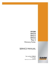 Case SV208, SV210l, SV212, SV216 Tier 3 rodillo vibratorio pdf manual de servicio - Case manuales