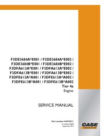 Manual de serviço em pdf do motor da série F3DE3684A do caso - Caso manuais - CASE-84474521