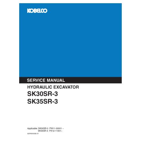 Kobelco SK30SR-3, SK35SR-3 excavadora hidráulica manual de servicio pdf - Kobelco manuales