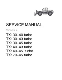 Case TX130-40, TX130-43, TX130-45, TX140-43, TX140-45, TX170-45 manipulador telescópico manual de servicio en pdf - Caso manu...