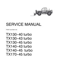 Manual de serviço em pdf do manipulador telescópico Case TX130-40, TX130-43, TX130-45, TX140-43, TX140-45, TX170-45 - Caso ma...