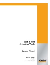 Manual de serviço em pdf do caminhão articulado Case 327B, 330B - Case manuais