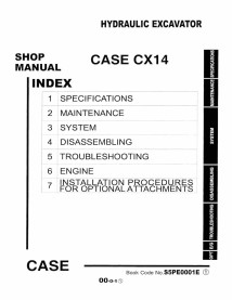 Manuel d'entretien PDF de la pelle hydraulique Case CX14 - Cas manuels - CASE-6-49190