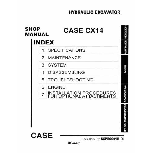 Manuel d'entretien PDF de la pelle hydraulique Case CX14 - Cas manuels - CASE-6-49190