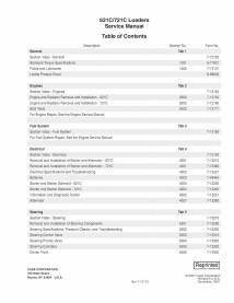 Cargador Case 621C, 721C manual de servicio en pdf - Case manuales