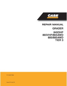 Case 845DHP, 865B VHP, 865AWD, 885, 885 AWD Tier 3 motoniveladora manual de servicio pdf - Caso manuales - CASE-71114197NA